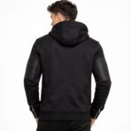 GUESS Men’s Hooded Faux Leather Jacket Black Size L - Image 2