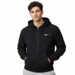 Nike Full Zip Hoodie Black Men’s Large Cotton Blend Vietnam