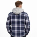 NW North Western Plaid Hooded Flannel Shirt Men’s Large Like new - Image 2