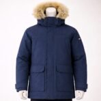 Tommy Hilfiger Denim Men’s Navy Winter Parka Jacket Faux Fur Hood Size XL