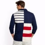 Tommy Hilfiger Slim Fit Long Sleeve Rugby Shirt Patchwork Flag Style L - Image 2