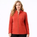 Laura Plus Petites Red Wool Blend Zip Jacket Size 14 New with tag