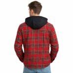 Levi’s Red Plaid Zip Up Hooded Flannel Shirt Jacket Men’s L Like New - Image 2