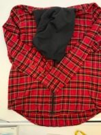 Levi’s Red Plaid Zip Up Hooded Flannel Shirt Jacket Men’s L Like New - Image 4