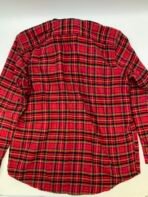 Levi’s Red Plaid Zip Up Hooded Flannel Shirt Jacket Men’s L Like New - Image 5