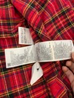 Levi’s Red Plaid Zip Up Hooded Flannel Shirt Jacket Men’s L Like New - Image 8