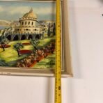 Vintage Israeli Landscape Painting Signed Hebrew Art Framed Mid Century - Image 8