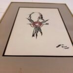 Vintage 1982 Randy Knott Folk Art Drawing Signed & Framed - Image 3