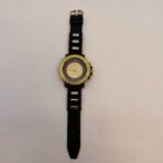Techno Master Gold Black Iced Dial Quartz Watch Silicone Strap Almost New