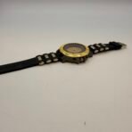Techno Master Gold Black Iced Dial Quartz Watch Silicone Strap Almost New - Image 3