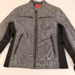 GUESS Men’s Quilted Zip-Up Jacket Gray Black Size Small - Image 2
