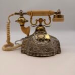 Vintage Hollywood Regency Ornate Rotary Dial Telephone Gold Decorative/1970s
