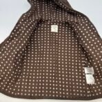Old Navy Girls Brown Quilted Hooded Jacket Polka Dot Lining Size XS (5) - Image 6