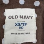 Old Navy Girls Brown Quilted Hooded Jacket Polka Dot Lining Size XS (5) - Image 7