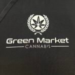 Green Market Cannabis Black Hoodie Men’s Size L Graphic Print - Image 6