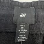 H&M Men Black Jogger Sweatpants Size L Cotton Blend Drawstring - Image 3