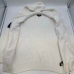 Men’s Cream Hooded Knit Cardigan Sweater Size L 100% Cotton - Image 5