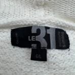 Men’s Cream Hooded Knit Cardigan Sweater Size L 100% Cotton - Image 6