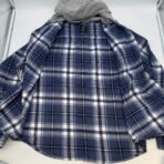 NW North Western Plaid Hooded Flannel Shirt Men’s Large Like new - Image 6