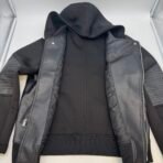 GUESS Men’s Hooded Faux Leather Jacket Black Size L - Image 9