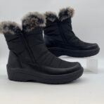 Women’s Winter Snow Boots Black Faux Fur Waterproof Size 7 - Image 4