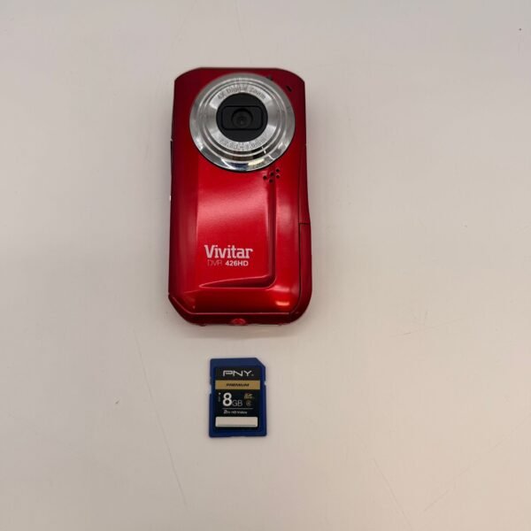Vivitar DVR 426HD Red Digital Camcorder Flip Screen w/ 8GB SD Card