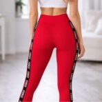 Infinity Red Leggings Women’s Stretch Athletic Pants Size L New - Image 4