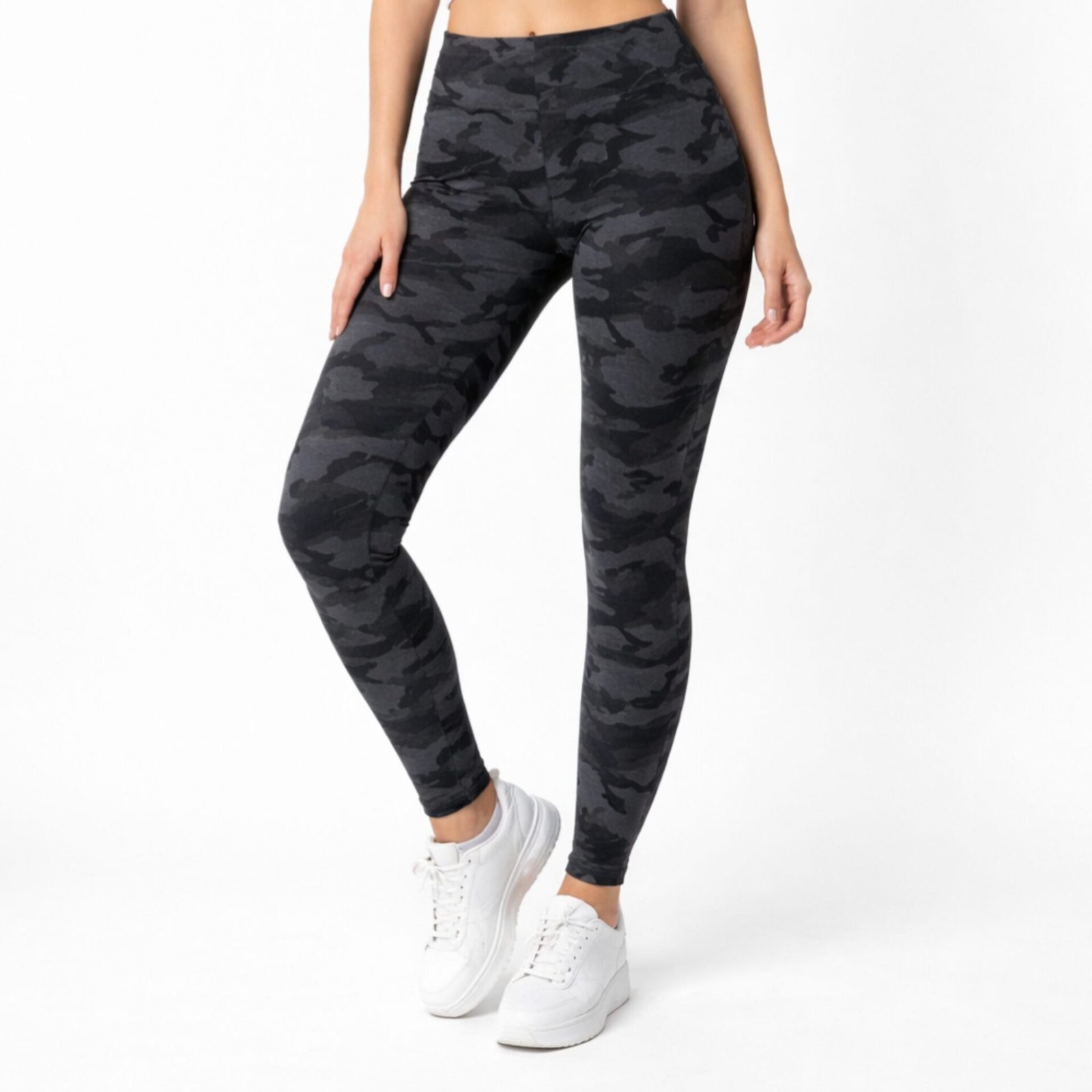 photo-output George Women Camouflage Leggings XL Black Grey New Without Tag - Image 1