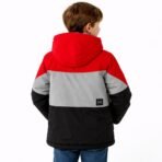 Monster Kids Winter Jacket Size 12 Red Gray Black 3M Thinsulate Hooded Coat - Image 2