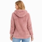 Reebok Women’s Faux Fur Full-Zip Hoodie Dusty Rose XL – New With Tag - Image 2