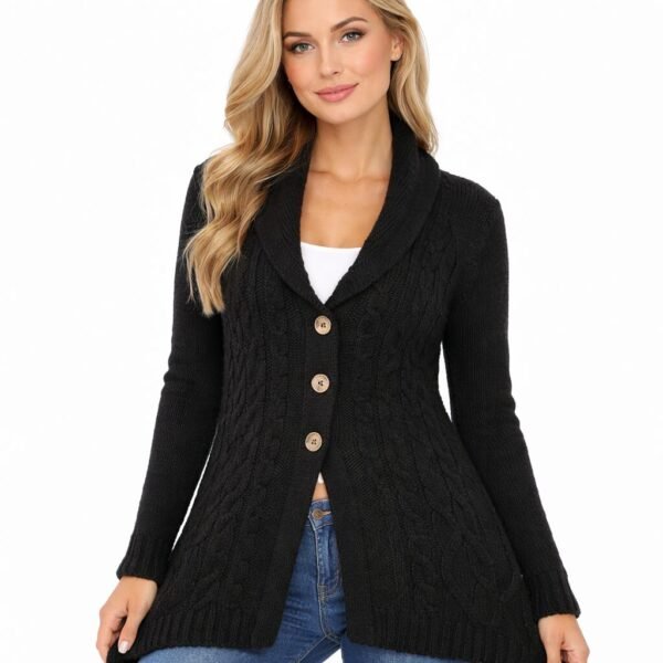 DEX Clothing Black Knit Cardigan Sweater – Women’s 1X – New With Tag