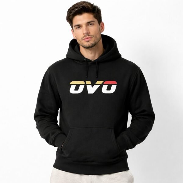 OVO Men’s Hoodie Large Black Flag Logo Made in Canada 100% Cotton