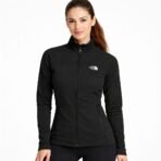 North Face Jacket Womens Size Large Black Apex Softshell Full Zip Fleece Lined