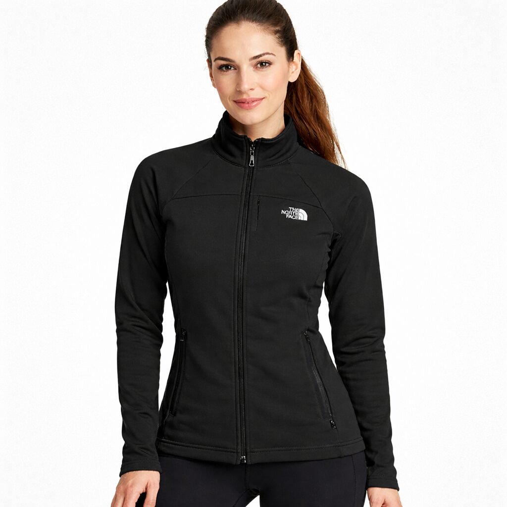 7DE21316-1704-4D8A-BE00-56ED8DFC7234 North Face Jacket Womens Size Large Black Apex Softshell Full Zip Fleece Lined - Image 1