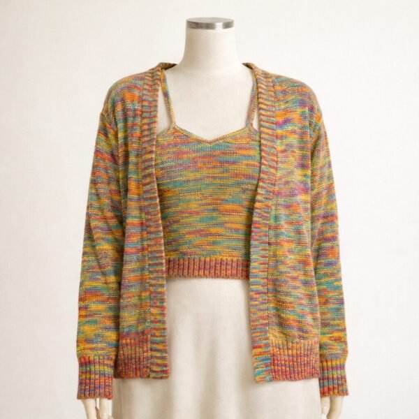 Maeve Anthropologie 2 Piece Knit Set 1X Plus Cardigan & Crop Tank