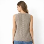 Cyrus Women’s Sleeveless Knit Sweater Vest L NWT Beige Acrylic - Image 4