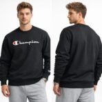 Champion Black Crewneck Sweatshirt Men’s XL Logo Spellout
