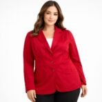 Penningtons Women’s Red Blazer Jacket Size 14 Plus Button Front