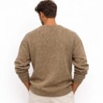 REISS London Men’s XL 100% Wool Relaxed Fit Sweater Brown Speckled Knit - Image 2