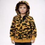 BAPE Kids Camo Zip Hoodie Size 140 Made In Japan Bathing Ape Boys 4-6Y