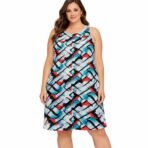 Addition Elle Sleeveless Abstract Print Shift Dress Plus Size 14, New With Tag