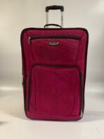 Tracker by Bentley 24” Rolling Suitcase Red Softside 2-Wheel Luggage Travel Bag