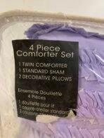 Cynthia Rowley 4 Piece Twin Comforter Set Purple Floral Cotton Bedding NEW - Image 3