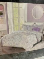 Cynthia Rowley 4 Piece Twin Comforter Set Purple Floral Cotton Bedding NEW - Image 6
