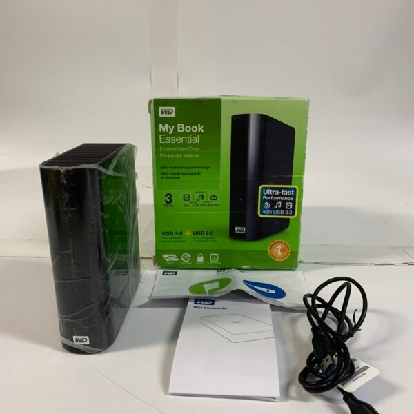 WD My Book Essential 3TB External Desktop Hard Drive USB 3.0 WDBAAF0015HBK-01 Open BoxI’m