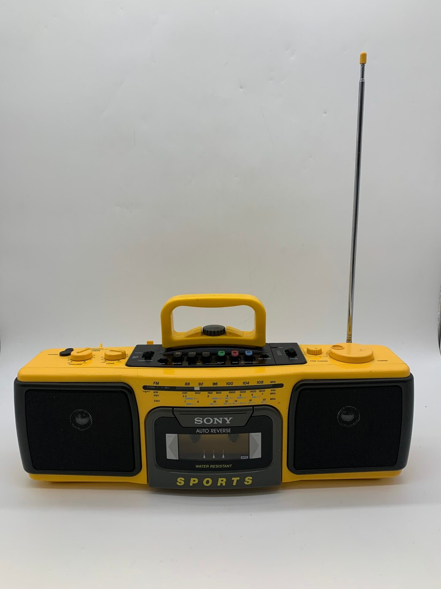 IMG_2736 Sony Sports Yellow Boombox CFS-930S Vintage Cassette Radio Japan - Image 1