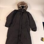 Post Card Italy Long Down Parka Fur Hood Black Womens Coat Made Italy - Image 3