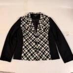Addition Elle Blazer Womens Size 16 Black White Jacket Button Front - Image 3