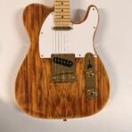 Telecaster Style Electric Guitar Natural Wood Gold Hardware - Image 3