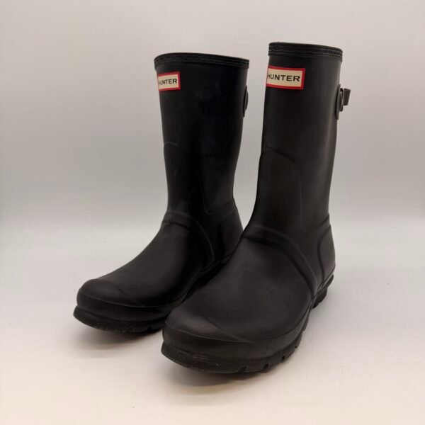 Hunter Original Short Black Rain Boots Women US 10 EU 42 Waterproof Rubber